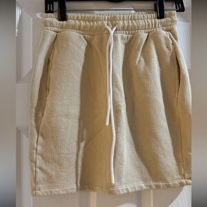 Cotton Citizen Beige Mini Skirt with Drawstring